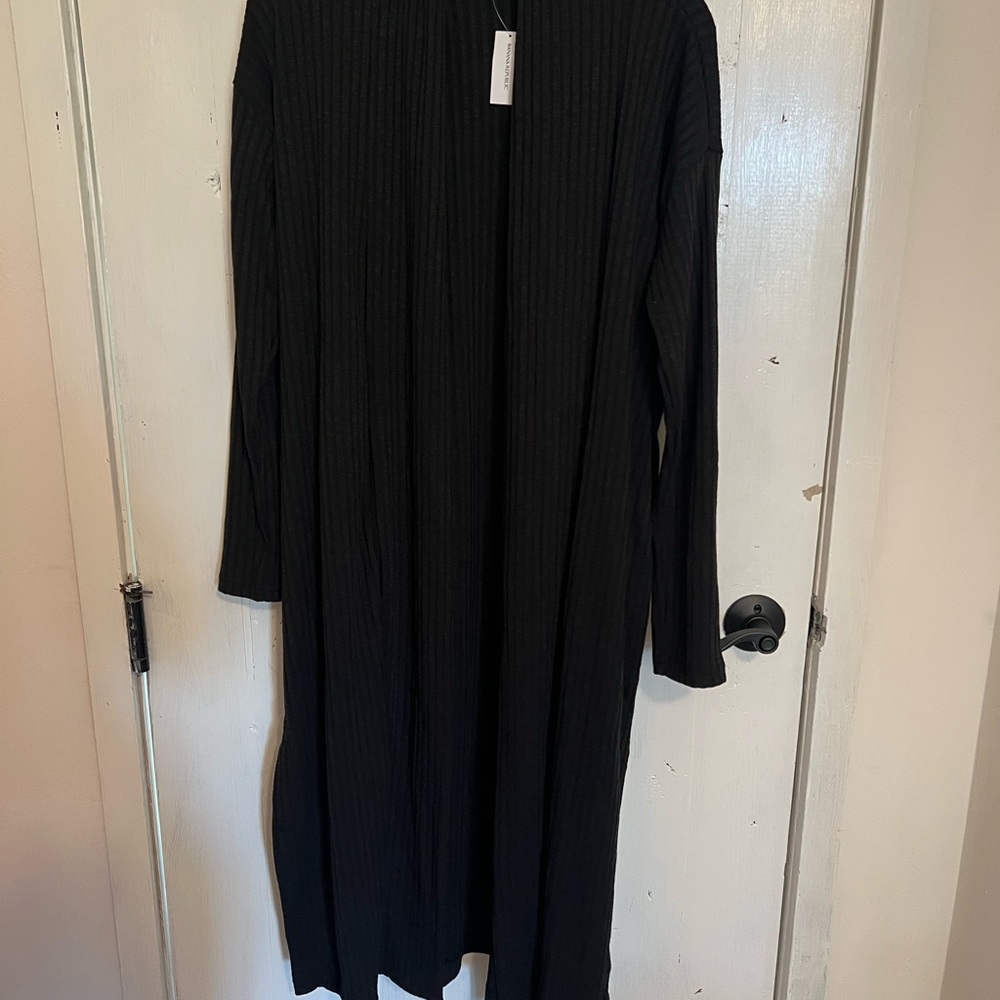 Banana Republic long black open cardigan/duster